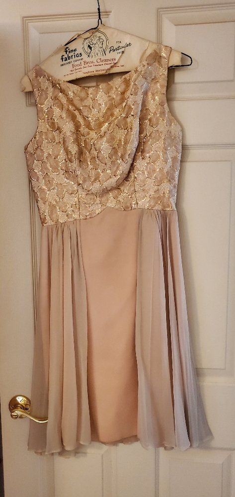 Vintage Cocktail Dress - Gold/Blush/Cream